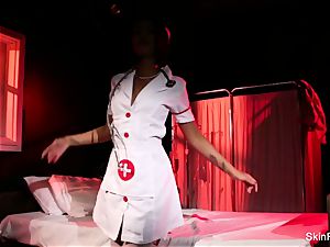 Creepy-Sexy nurse flesh Diamond dances and taunts