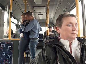 Lindsey Olsen romps her boy on a public bus